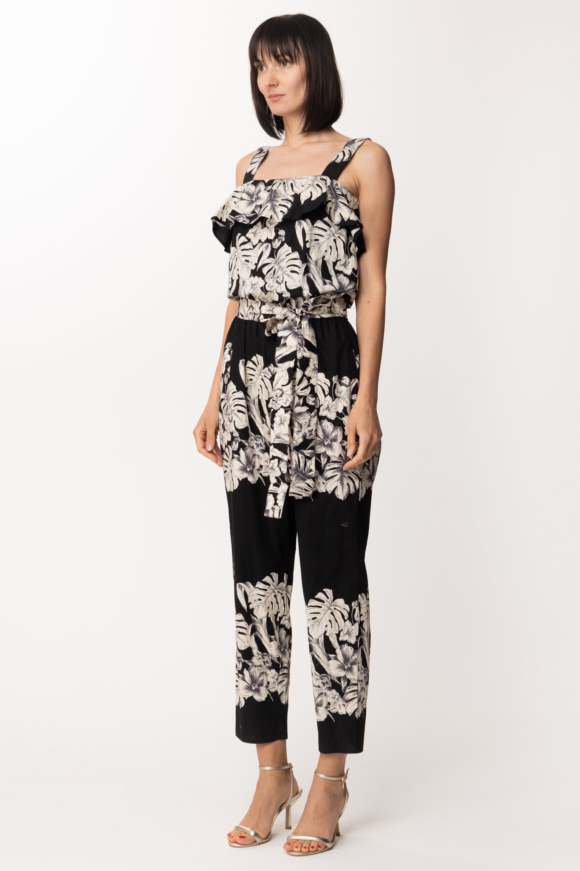 Twin-set Tuta con Cintura e Stampa Floreale 201TT2314 ST.FIORE GRAFICO NERO