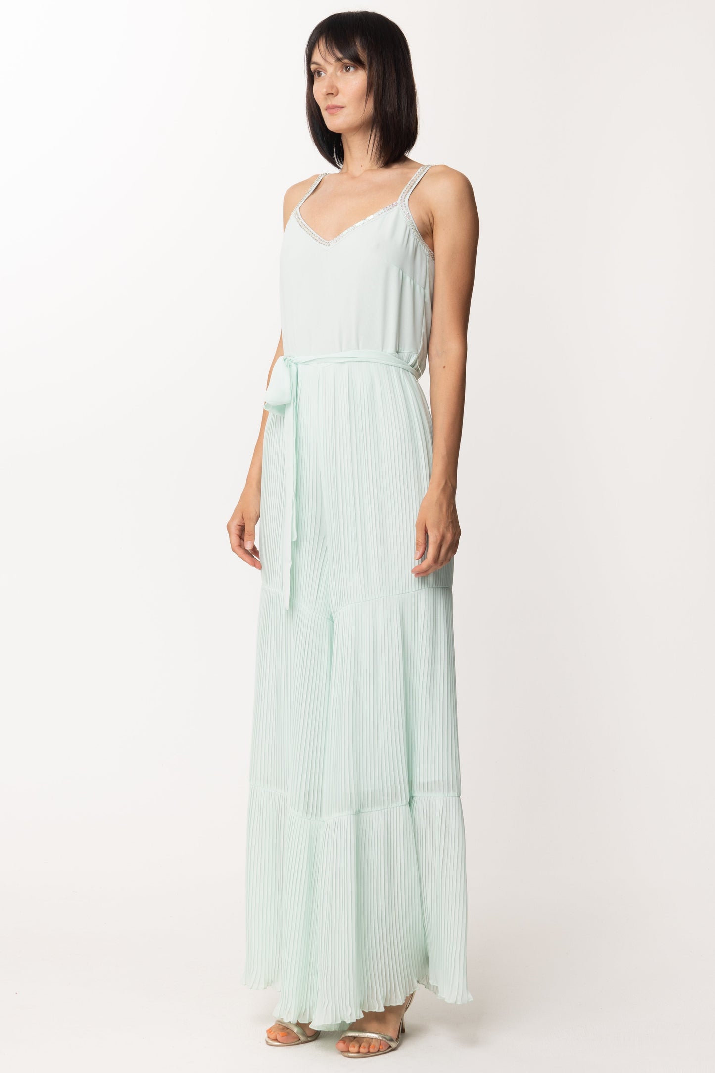 Twin-set Tuta Lunga con Plissè 201TT2091 MOONLIGHT JADE